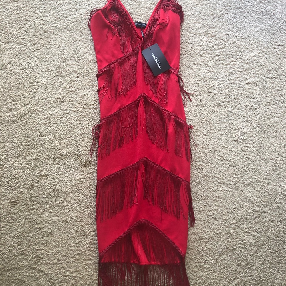 PrettyLittleThing red flapper dress